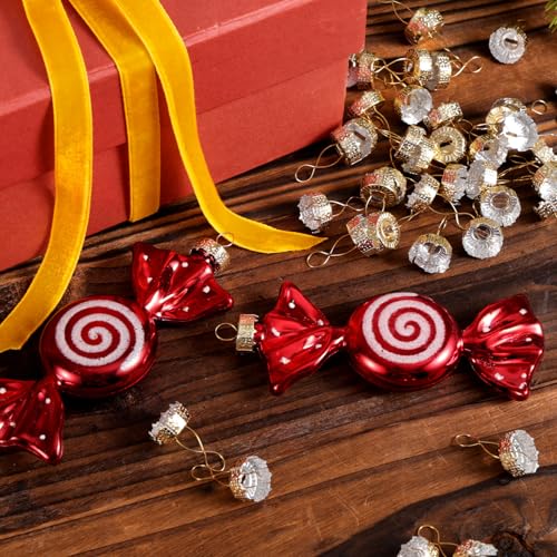 100PCS Christmas Ornament Caps Gold 2.2cm - DIY Holiday Decorations
