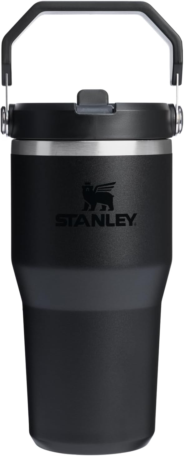 Stanley IceFlow 2.0 Tumbler - 20 oz Insulated Water Bottle with Flip Straw & Handle | BPA-Free | Black