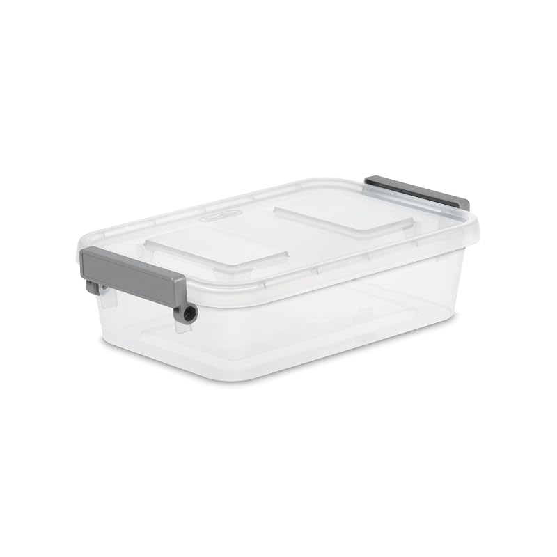 2 Pack 2.7 Qt Clear Storage Bins – Stackable Plastic Organizer Containers, Lids, Write-On Labels, 11 3/4" L x 7 3/8" W x 3 1/4" H – Variation: 2Pack+2.7qt