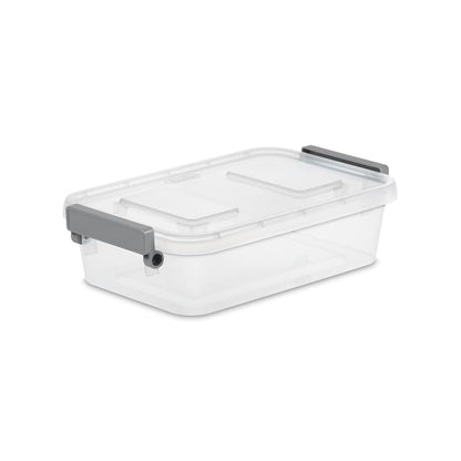 2 Pack 2.7 Qt Clear Storage Bins – Stackable Plastic Organizer Containers, Lids, Write-On Labels, 11 3/4" L x 7 3/8" W x 3 1/4" H – Variation: 2Pack+2.7qt