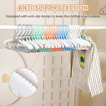 Multicolor Baby Clothes Hangers 10-14 Inch Adjustable Pack of 50