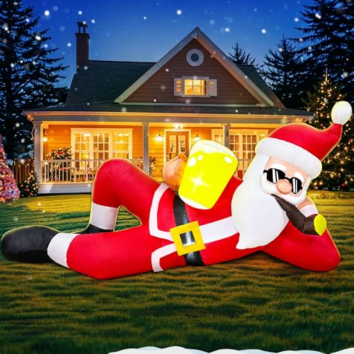 6FT Inflatable Santa Claus with LED Lights Outdoor Christmas Yard Decoration