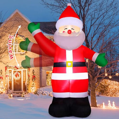 8.8 Ft Christmas Inflatable Santa Claus with LED Lights Outdoor Yard Decoration