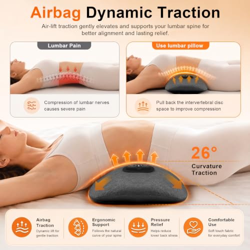 VivaSync Graphite Gray 3-in-1 Back Massager with Heat, Vibration & Airbag Traction