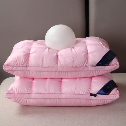 Queen Size Hotel-Quality Pillows Set - Pink, 2 Pieces, 20x30 Inches