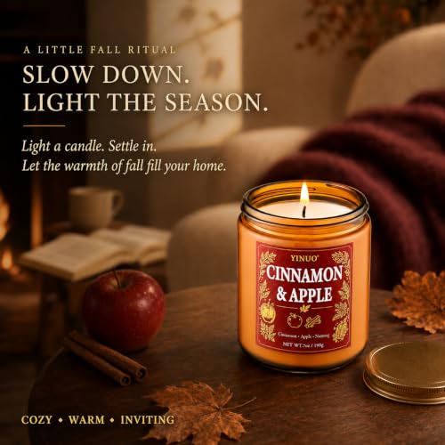Fall Scented Candle Gift Set - 4 Pack Soy Coconut Wax Pumpkin & Autumn Scents