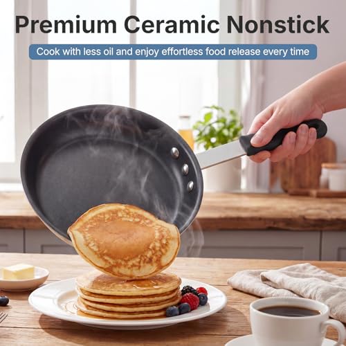 8 Inch Non-Stick Frying Pan with Black Handle - Espresso Variation