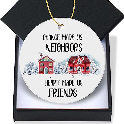 Neighbor Gifts Christmas Ornament - 3 Inch Ceramic Keepsake for Holiday Tree