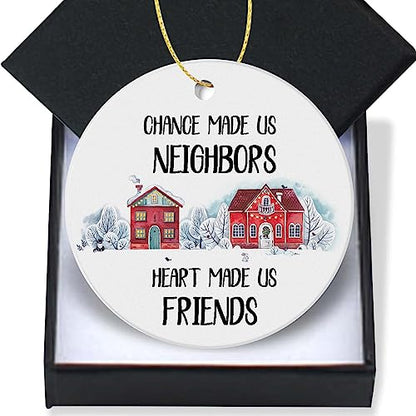 Neighbor Gifts Christmas Ornament - 3 Inch Ceramic Keepsake for Holiday Tree