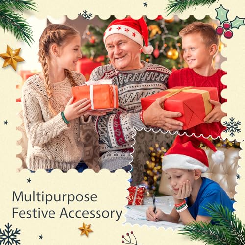 Christmas Silicone Bracelets Bulk Set - 10 Styles for Kids and Adults, 200 Pieces - Stylish Variation