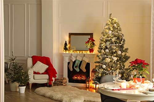 Christmas Stocking with Tan Rabbit Design - 18 Inch Plush Holiday Decor