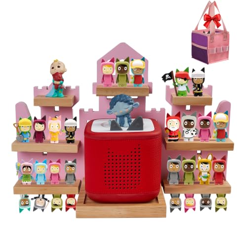 Castle Pink Magnetic Toy Storage Shelf for Toniebox - Kids Room Organizer
