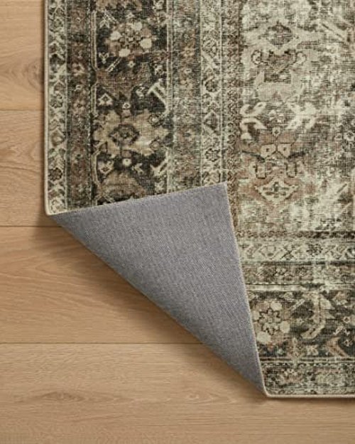 Loloi Magnolia Home by Joanna Gaines Sinclair Collection SIN-01 Pebble/Taupe 2'-3" x 7'-6", .25" Pile Height, Machine Washable, Runner Rug