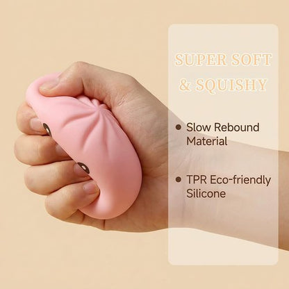 Dumpling Squishies - Colorful Mystery Dumpling Stress Balls | Soft Fidget Toy for Anxiety Relief (Pink)