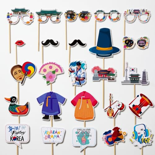 South Korea Photo Booth Props Decorations - Reusable Party Supplies