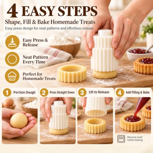 Cookie Press 2-in-1 Sunflower & Lace Pattern Pastry Mold - Easy Release Food-Safe ABS