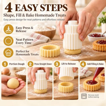 Cookie Press 2-in-1 Sunflower & Lace Pattern Pastry Mold - Easy Release Food-Safe ABS