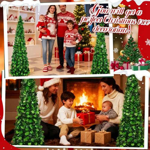 5 ft Collapsible Artificial Christmas Tree with LED Lights - Green, Variation of THIS listing