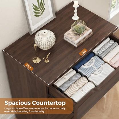 Modern Brown 5-Drawer Dresser for Bedroom Storage