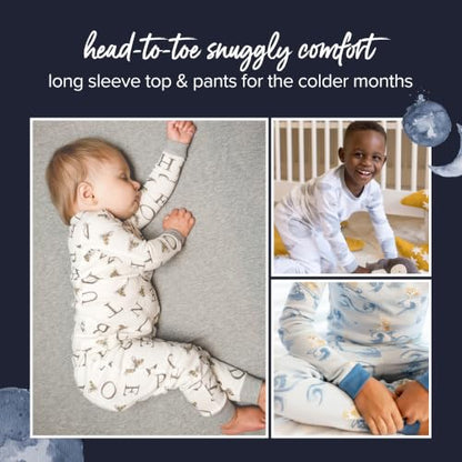 Baby Pajamas Set for Toddler Boys & Girls - Organic Cotton, Pink, Purple, White, Pastel - 5T