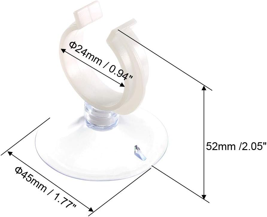 Uxcell Aquarium Suction Cup Clips - Durable Airline Tube Holders for Fish Tanks | Clear 24mm, 12 Pcs