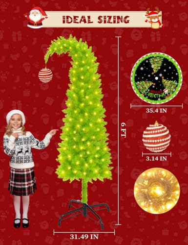 Lemon Green 6FT Artificial Christmas Tree - Whimsical Bendable Holiday Decor