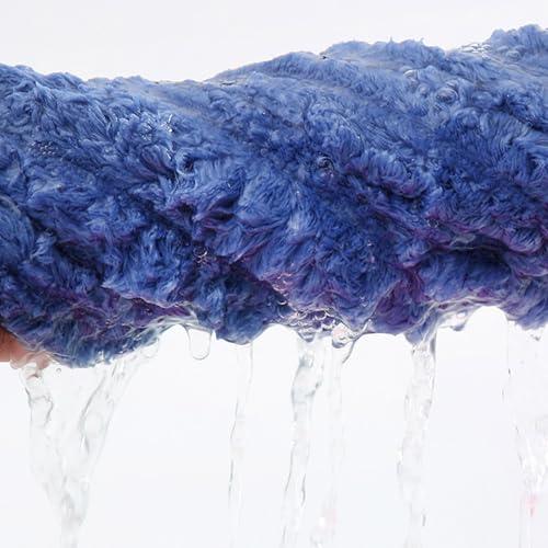 Microfiber Hair Towel with Button for Women - Blue, Quick-Dry, Absorbent