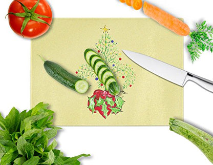 Decorative Christmas Tree Fleur de lis Glass Cutting Board Large Kitchen Decor - Christmas Edition