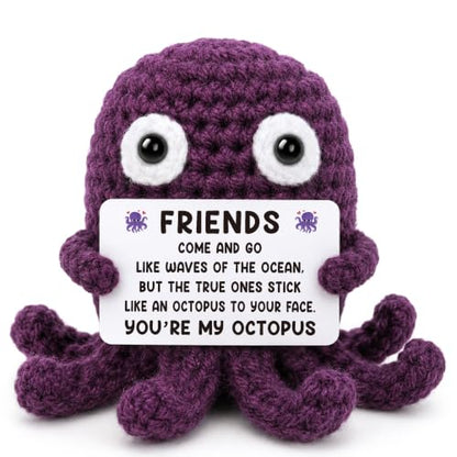 Friend Gift - Handmade Crochet Octopus for Best Friend, Sister, Coworker, or Work Bestie