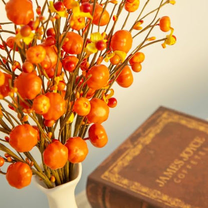 Fall Artificial Stems with Mini Pumpkins and Berries - 8 Pack, 17 Inch - Variation 8