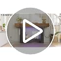 Narrow Farmhouse Entryway Table with RGB Smart Lights & Charging Station