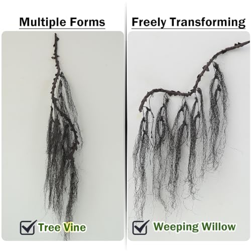 63-Inch Black Faux Weeping Willow Tree Branches Hanging Vines Halloween Decor - Variation: Black