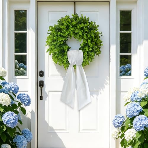 White Wreath Sash for Front Door DIY Embroidery Decorative Accessory