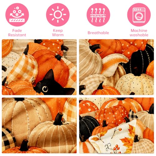 Fall / 40x60 Cozy Pumpkin Throw Blanket for Couch - Autumn Fleece
