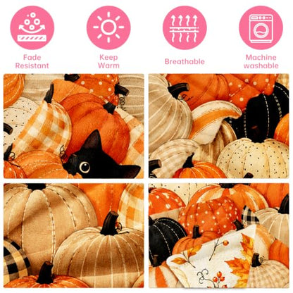 Fall / 40x60 Cozy Pumpkin Throw Blanket for Couch - Autumn Fleece