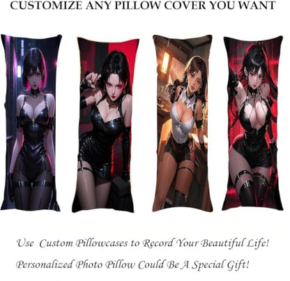 20x54 Custom Body Pillow Case with Photo Double-Sided Printing - Personalized Anime or Loved Ones Design - Soft Washable Cover - Unique Gift for Couples, Husband, Wife