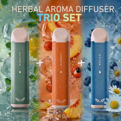 Herbal Aroma Diffuser Sticks Set - Plant-Based Fragrances for Home & Office, 3-Pack