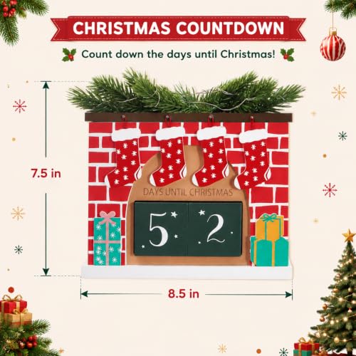 Christmas Countdown with Lights & Music - Wooden Holiday Decor