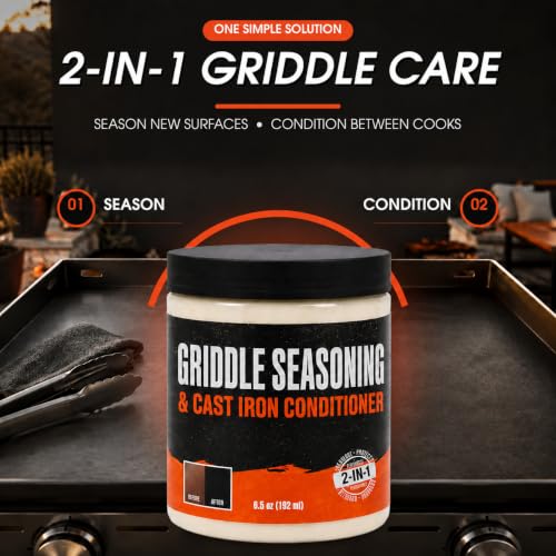 Raulde 6.5oz Cast Iron & Griddle Seasoning Restoration Kit - Flat Top & Skillet Care
