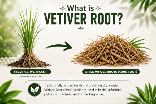 Organic Vetiver Root for Potpourri & Natural Fragrance - 4 oz
