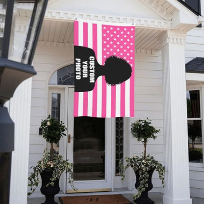 Pink Custom American Flag Banner - 2x3, 3x5, 4x6, 5x8 FT Personalizable