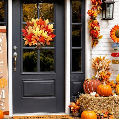 Fall Maple Leaf Door Hanger Sign for Autumn Thanksgiving Outdoor Indoor Decor