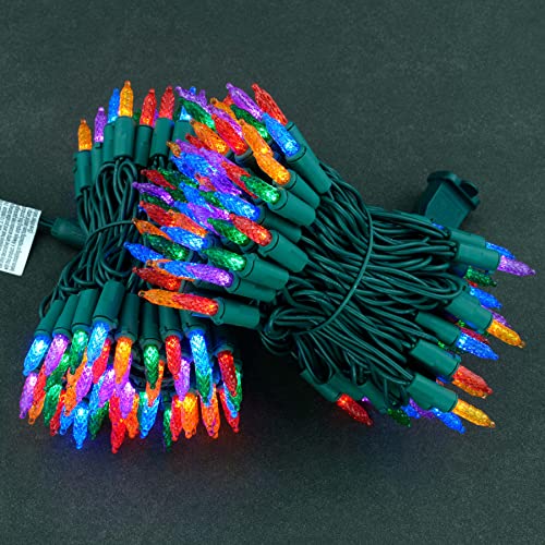 YULETIME Multicolor Christmas String Lights - 200 Faceted LED, 25 ft, 2-Set