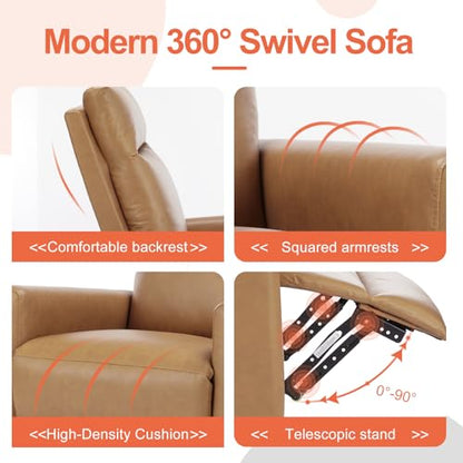 Recliner Chair with 360° Swivel & Gliding Function - Adjustable Armchair for Living Room or Nursery