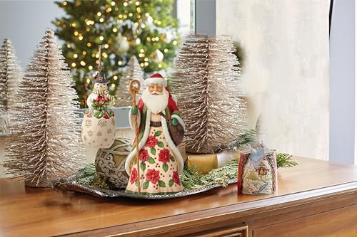 Christmas Santa Figurine 6.9 Inch Hand-Painted Holiday Decor Collectible