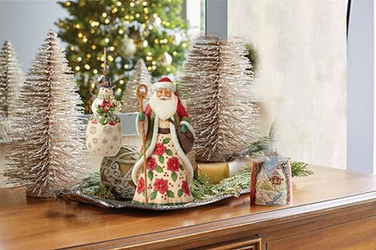 Christmas Santa Figurine 6.9 Inch Hand-Painted Holiday Decor Collectible