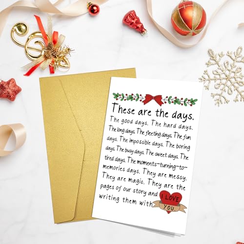 Poem Christmas Card for Men Women - Romantic Holiday Greeting Card, Love You Gift