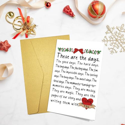 Poem Christmas Card for Men Women - Romantic Holiday Greeting Card, Love You Gift