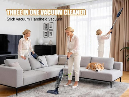 Skiennix Corded Vacuum Cleaner - 14KPa Powerful Suction, Lightweight Stick Design, Converts to Handheld for Pet Hair & Hard Floors
