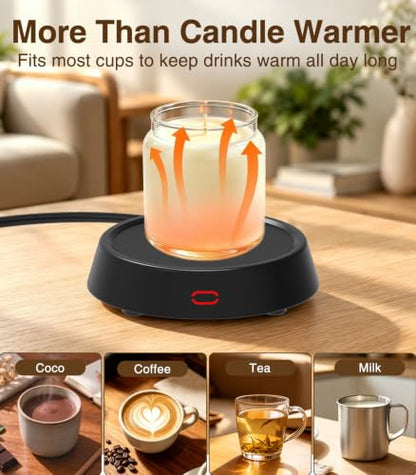 Kepwam Candle Warmer Plate for Scented Wax & Hot Drinks - Black